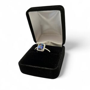 Effy 14k White Gold Sapphire Diamond Ring